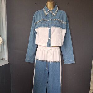 Elegant white and denim set